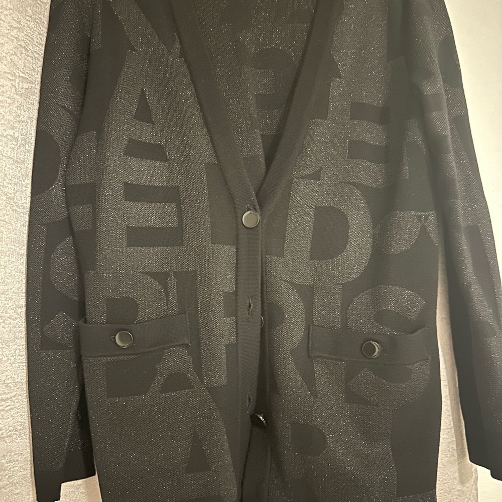 Karl Lagerfeld Black Cardigan with Button Details